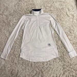 Women’s Medium White Essex Classics Long Sleeve Horseback Riding Show Shirt